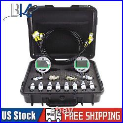 Digital Pressure Gauge Kit with 2 Pressure Gauges 3 Test Hoses and 12 Couplings