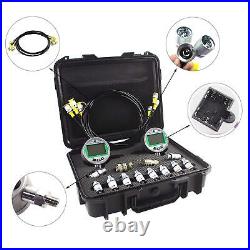 Digital Pressure Gauge Kit with 2 Pressure Gauges 3 Test Hoses and 12 Couplings