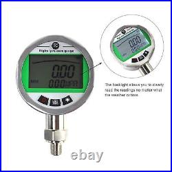 Digital Pressure Gauge Kit with 2 Pressure Gauges 3 Test Hoses and 12 Couplings