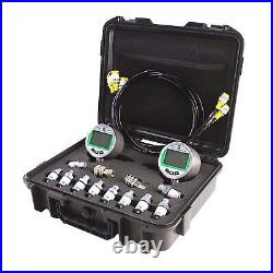 Digital Pressure Gauge Kit with 2 Pressure Gauges 3 Test Hoses and 12 Couplings