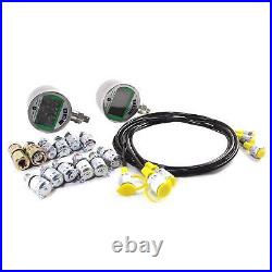 Digital Pressure Gauge Kit with 2 Pressure Gauges 3 Test Hoses and 12 Couplings