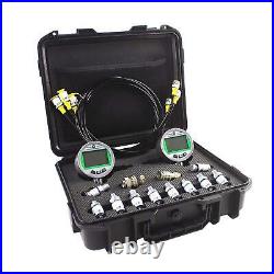 Digital Pressure Gauge Kit with 2 Pressure Gauges 3 Test Hoses and 12 Couplings