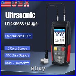 Digital Ultrasonic Thickness Gauge Tester Meter 0.039 to 8.85 in For Steel Metal