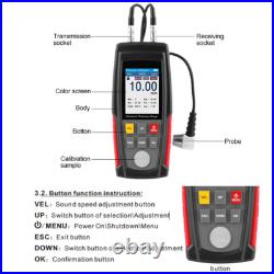 Digital Ultrasonic Thickness Gauge Tester Meter 0.039 to 8.85 in For Steel Metal
