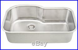 Dowell 6D001-3121 18 Gauge Single Bowl Undermount Stainless Steel Kitchen Sink