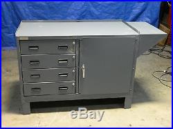 Durham #3404-95 4-Drawer 12 Vise Shelf 14 Gauge Steel Gray Work Table Cabinet