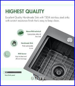 EcoChannels Undermount Kitchen Sink, 15 x 15x 10 in 16 Gauge US Seller