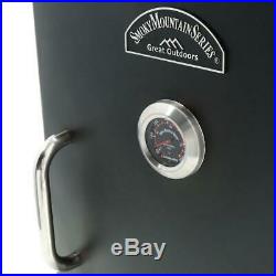 Electric Vertical Smoker 26 in. Temperature Gauge 3 in1 Tray Rear Panel Vent