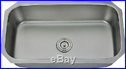 Extra Thick 16 Gauge Single Undermount Stainless Steel Kitchen Sink 605 31 inch