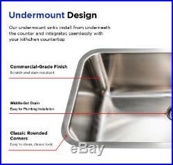 Extra Thick 16 Gauge Single Undermount Stainless Steel Kitchen Sink 605 31 inch