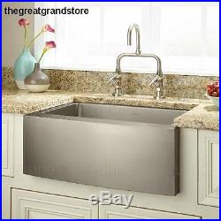 Farmhouse Apron Deep Single Bowl 16 Gauge Stainless Steel Luxury Kitchen Sink