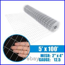 Fencer Wire Welded Fence 5'x100' 12.5-Gauge Galvanized Steel 2''x4 Mesh Weave