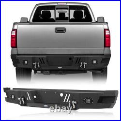 Fit 2011-2016 Ford F250 F350 11-Gauge Steel Off-Road Rear Bumper withLight D-ring