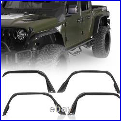 Flat Style Front & Rear Fender Flares Wheel Guards For Jeep Gladiator JT 20-24