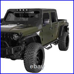 Flat Style Front & Rear Fender Flares Wheel Guards For Jeep Gladiator JT 20-24