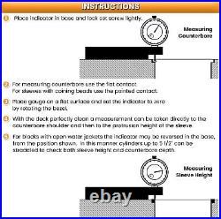 For Central Tools 6434 Dial Indicator Cylinder Sleeve Height Counterbore Gauge