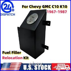 For Chevy GMC C10 K10 Truck In bed Fuel Filler Gas Door Cap Relocation kit 67-87