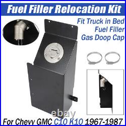 For Chevy GMC C10 K10 Truck in Bed Fuel Filler Gas Doop Cap Relocation Kit 67-87