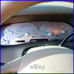 For Ford F-250 Super Duty 02-04 Stainless Steel Gauge Face Kit w Blue Numbers