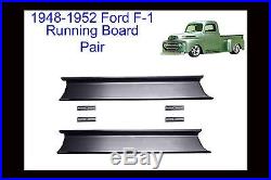 Ford F-1 Pickup Truck Steel Running Board Set 48,49,50,51,52 1948-1952 16 Gauge