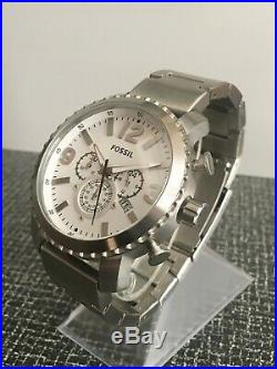 Fossil Bq1653ie Men's Gage Chronograph White Dial Date Stainless Steel Watch
