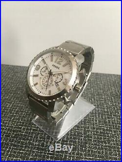 Fossil Bq1653ie Men's Gage Chronograph White Dial Date Stainless Steel Watch