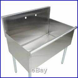 Freestanding Utility Stainless Steel 16-Gauge Commercial Sink 36 X 21 X 14 Bowl