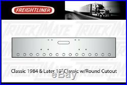 Freightliner Classic Bumper Chrome with 15 2 Light Cutouts, 7 Gauge Steel, USA