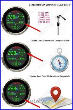 GPS Speedometer LCD Digital GPS Speed Gauge Trip ODO COG Fuel Level Voltmeter