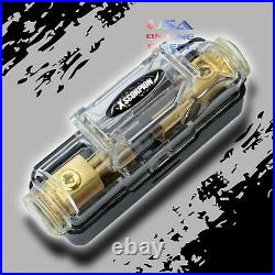 Gold 2 Or 4 Gauge Awg Maxi Fuse Holder Power Amplifier Wire Kit Marine 12v Amp