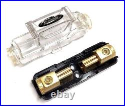 Gold 2 Or 4 Gauge Awg Maxi Fuse Holder Power Amplifier Wire Kit Marine 12v Amp