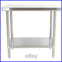 HEAVY DUTY 30 x 36 ALL Stainless Steel Work Prep Table Commercial 16 Gauge NSF