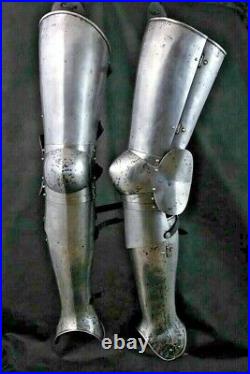Hammered 18 Gauge Steel Medieval Gothic Leg Set Armor Halloween Gift Item