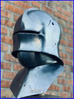 Handmade Medieval German Sallet Helmet 18 Gauge Steel LARP Armour Replica