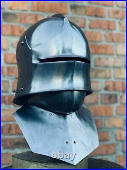 Handmade Medieval German Sallet Helmet 18 Gauge Steel LARP Armour Replica