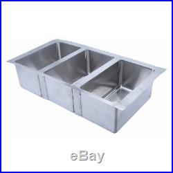 Heavy Duty 304 Stainless Steel Kitchen Sink 18 Gauge Triple Bowls 3 Compartment