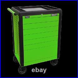 Heavy Gauge Steel Rollcab Toolbox 7 Drawer Push To Open Hi-Vis BRIGHT Green NL21