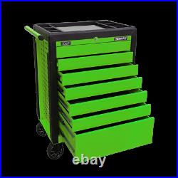 Heavy Gauge Steel Rollcab Toolbox 7 Drawer Push To Open Hi-Vis BRIGHT Green NL21