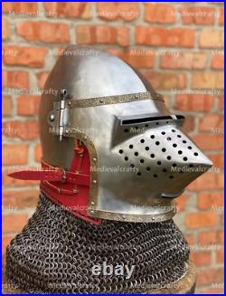 Helmet 14 Gauge Steel Medieval Hundshughel helmet Medieval. Halloween gift