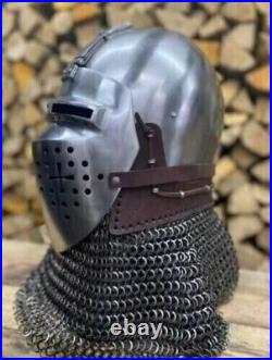 Helmet 16 Gauge Steel Medieval Roa Bascinet Helmet SCA Knight Armor Helmet