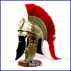 Helmet Roman IMPERIAL Gallic Centurion Helmet Italic Red Plume STEEL 18 Gauge