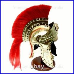 Helmet Roman IMPERIAL Gallic Centurion Helmet Italic Red Plume STEEL 18 Gauge