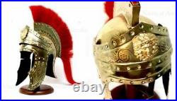 Helmet Roman IMPERIAL Gallic Centurion Helmet Italic Red Plume STEEL 18 Gauge