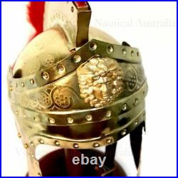 Helmet Roman IMPERIAL Gallic Centurion Helmet Italic Red Plume STEEL 18 Gauge