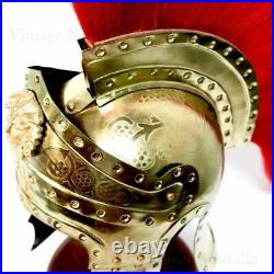 Helmet Roman IMPERIAL Gallic Centurion Helmet Italic Red Plume STEEL 18 Gauge