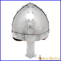 Helmet Wide Nasal Spangenhelm Medieval Renaissance Handmade 16Gauge Steel Large