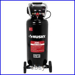 Husky Air Compressor 20 Gal. 200 PSI 1.3 hp Oil Free Tank Pressure Gauge Handle