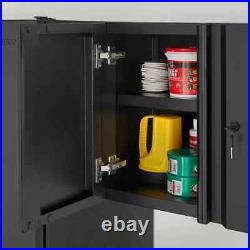 Husky Garage Cabinet Wall Mounted Regular Duty Welded 24-Gauge Steel Black