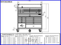 Husky Rolling Cabinet Tool Chest Storage 56 in. 23-Drawer 18-Gauge Steel