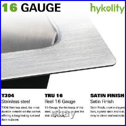 Hykolity 30 inch Kitchen Sink, 16 Gauge Undermount Single Bowl Stainless Steel